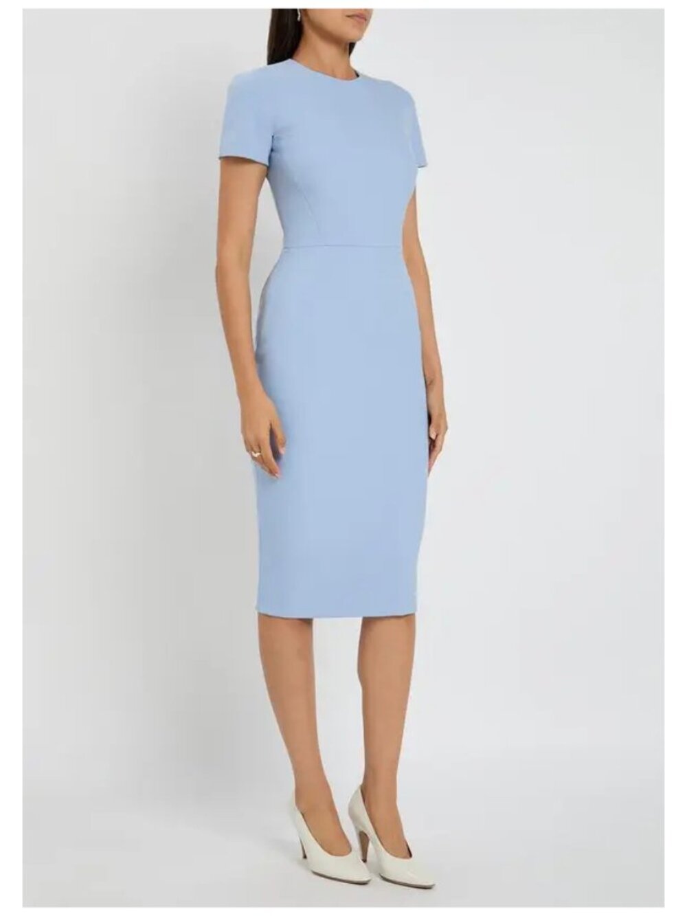 Victoria Beckham Fitted T Shirt Midi Dress Delphinium UK 14 US 10 NWT